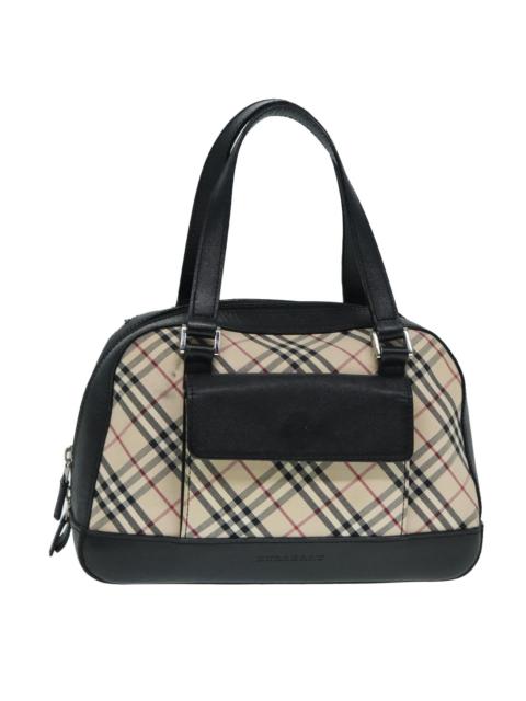 Burberry Burberry Nova Check Hand Bag Canvas Beige Silver