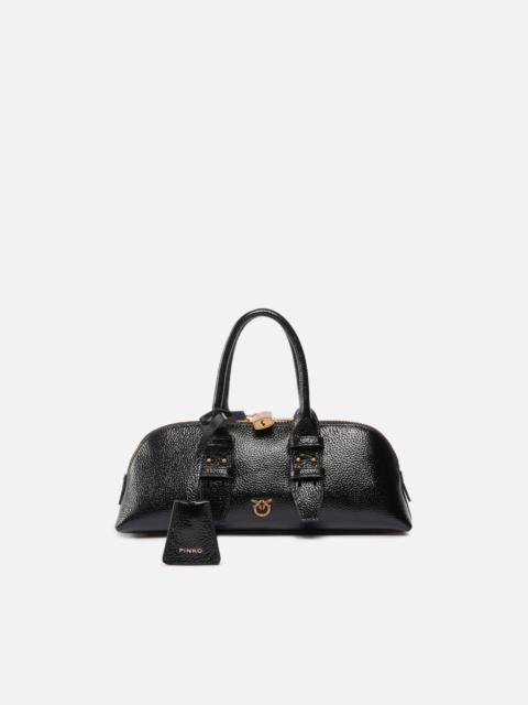 PINKO SMALL ESCAPE BAG HORIZONTAL HANDBAG IN TUMBLED LEATHER