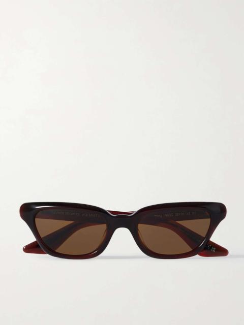 + Khaite cat-eye acetate and gold-tone sunglasses Red