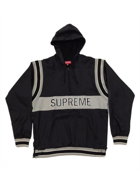 Supreme Distress Supreme Nylon Half Zip Sweater Hooded