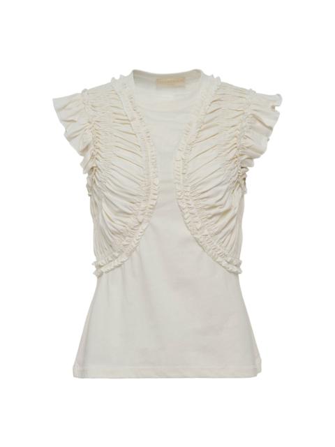ULLA JOHNSON Val Sleeveless Ruffled Top