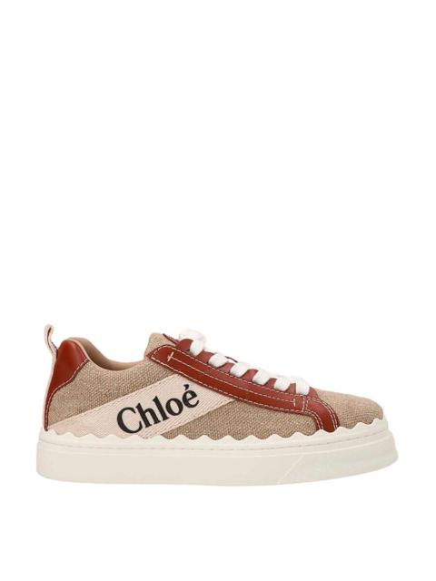 Chloé Chloe Linen And Leather Lauren Sneakers
