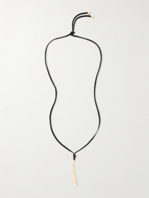 Bottega Veneta Gold-plated And Leather Necklace