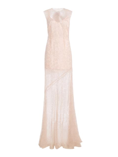Alejandra Alonso Rojas Exclusive Lace Overlay Gown pink