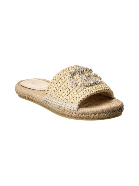 GUCCI Gucci Interlocking G Raffia Espadrille