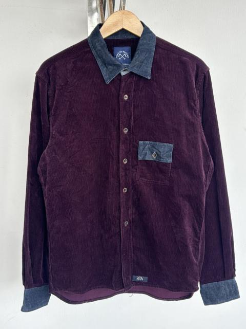 Other Designers Bleu De Paname - Bleu De Panama Corduroy Button Up Purple Shirt