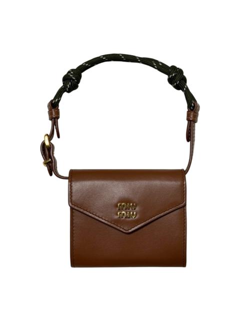 Miu Miu MIU MIU Mini Leather Wallet Pouch with Strap