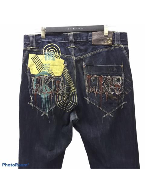 Other Designers Akademiks Spellout Denim Baggy Cropped Pant