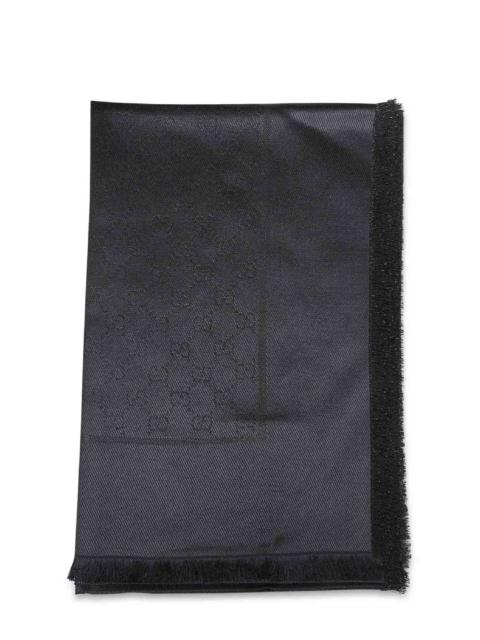 GUCCI Gucci Women Black Gg Lamé Wool And Silk Shawl
