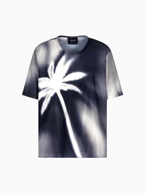 GIORGIO ARMANI PRINTED SILK HABOTAI T-SHIRT SHIRT
