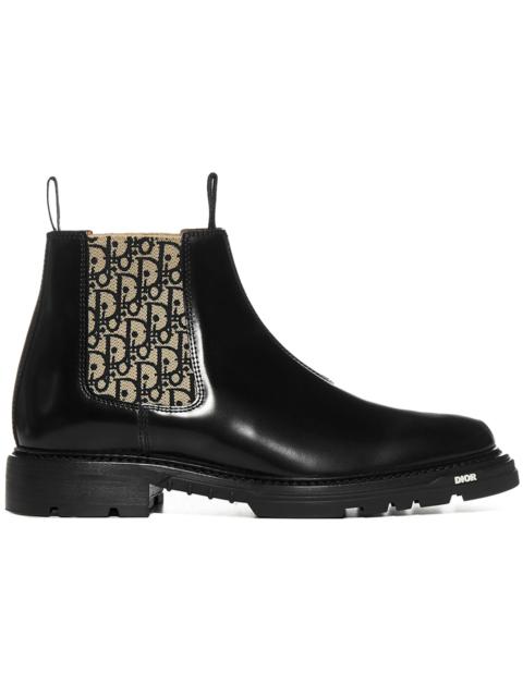 Dior Dior Explorer Chelsea Boots Black Beige Oblique