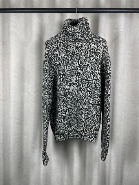 SAINT LAURENT Saint Laurent 17FW Black White Knit Snowflake Turtleneck Sweater