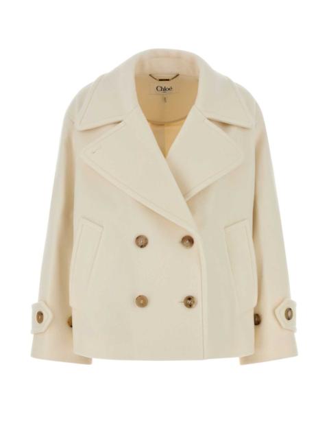 Chloé Chloe Women White Wool Blend Coat