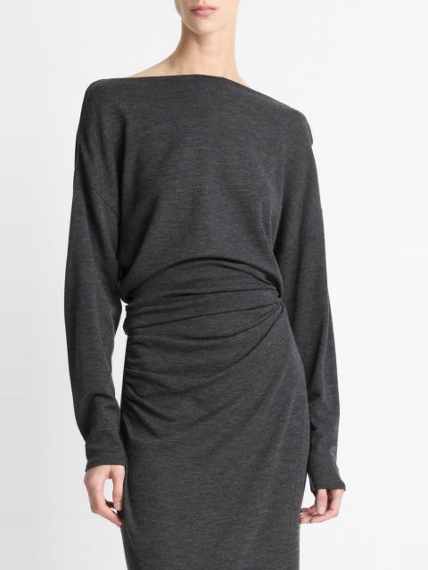 Vince Vince Ruched Drape Top in Dark Heather Grey at Nordstrom