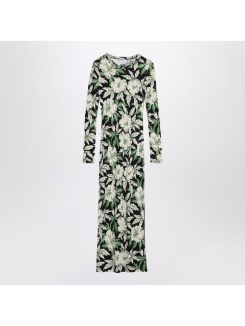 Loewe Dress With Floral Print In Silk And Cotton Women