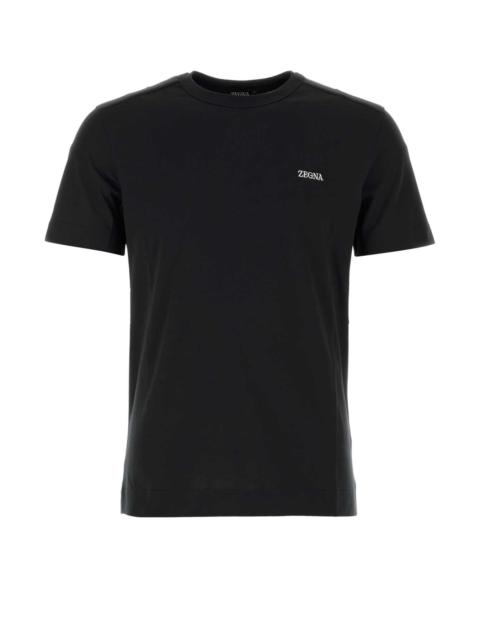 ZEGNA Zegna Men Black Cotton T-Shirt
