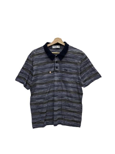 VINTAGE MISSONI SPORT STRIPE BLACK POLO SHIRT