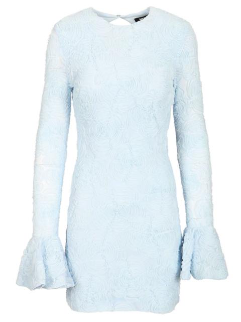 ROTATE Rotate Women Blue Mesh Mini Dress With Ruffles