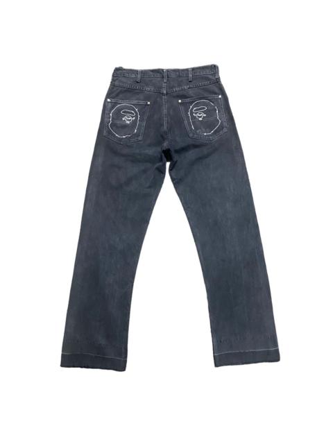 A BATHING APE® Vintage Bape Denim Selvedge Jeans Head Logo