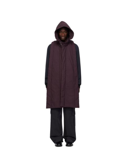 Dries Van Noten Purple Hooded Cotton Vest