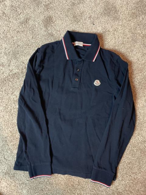Moncler navy blue long sleeve polo shirt