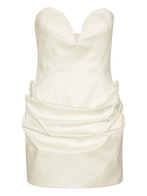 ROTATE sweetheart-neck draped minidress