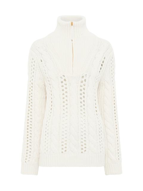 GABRIELA HEARST Idris Mockneck Cashmere Sweater ivory