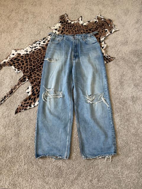 BALENCIAGA Balenciaga 23FW Baggy Ripped Knee Wide-Leg Jeans