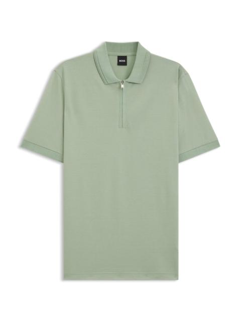 BOSS ZIP-PLACKET POLO SHIRT IN A COTTON BLEND