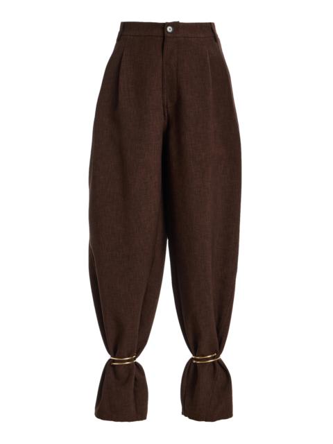 DARKPARK Phebe Cuff-Detailed Wide-Leg Comfort Suit Pants brown