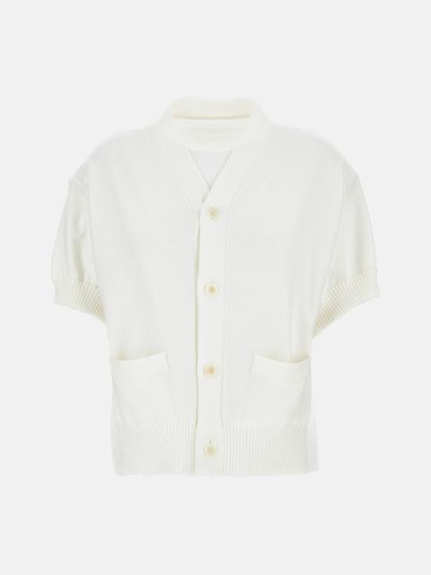 sacai Sacai Women Denim And Knit Cardigan