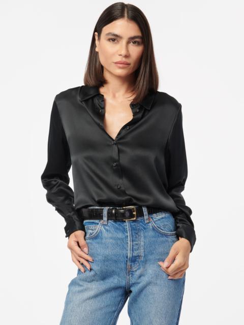 CAMI NYC CROSBY SILK BLOUSE BLACK