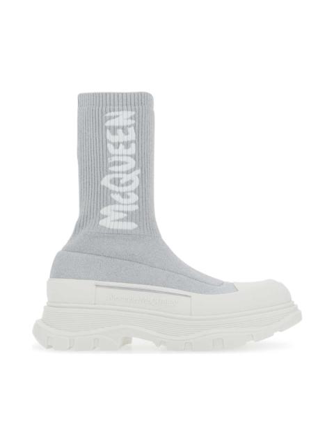 Alexander McQueen Grey Stretch Nylon Tread Slick Sneakers