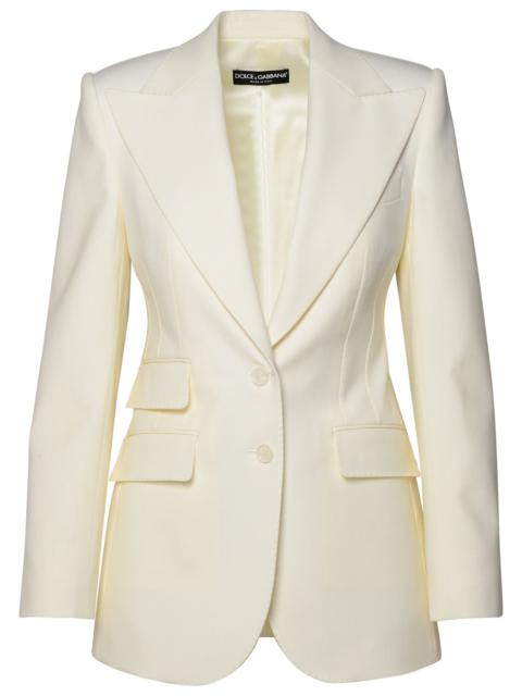 Dolce & Gabbana Woman White Virgin Wool Blend Blazer