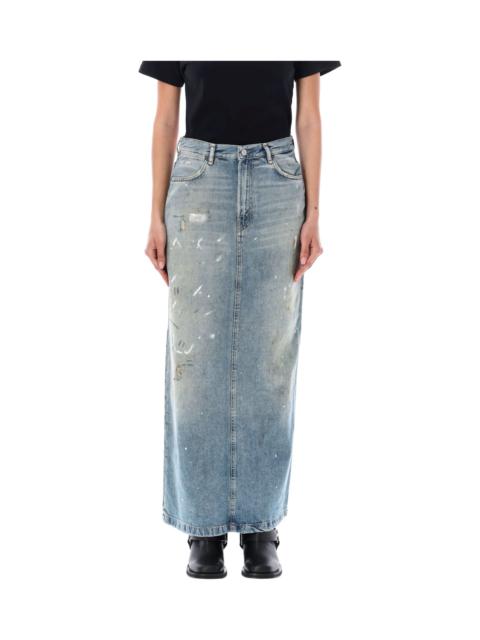 Light Blue Denim Midi Skirt