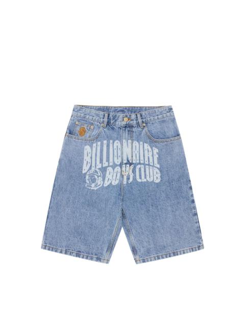 BILLIONAIRE BOYS CLUB EMBROIDERED LOGO DENIM SHORTS
