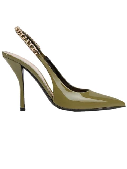GUCCI Double Strap Patent Leather Sandals with GG Hardware
