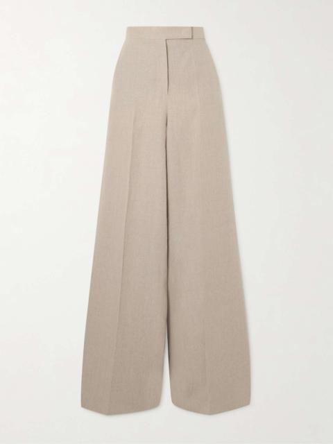 Linen wide-leg pants Beige