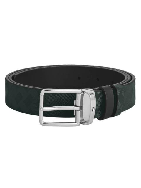 Montblanc Montblanc British Green and Black 30mm Reversible Leather Belt