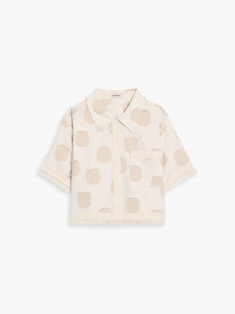 SIMKHAI Topanga cropped polka-dot fil coupé twill shirt