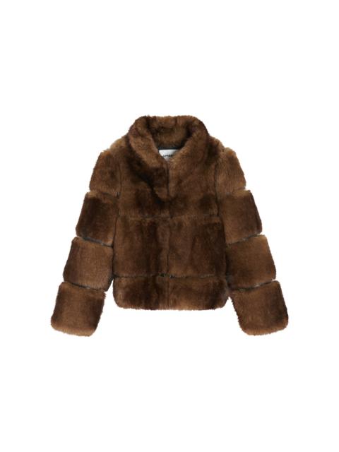 APPARIS Sai Mink Faux Fur Cropped Coat brown