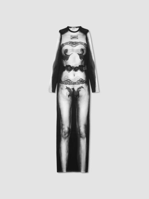 Jean Paul Gaultier Body Lace Mariniere Print Dress