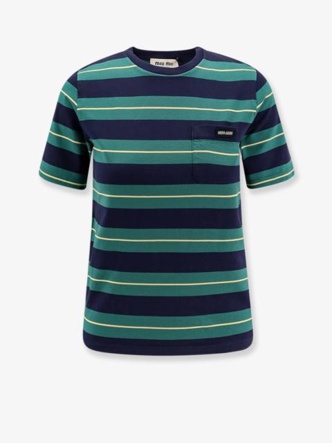 Miu Miu Striped Cotton Jersey T-Shirt