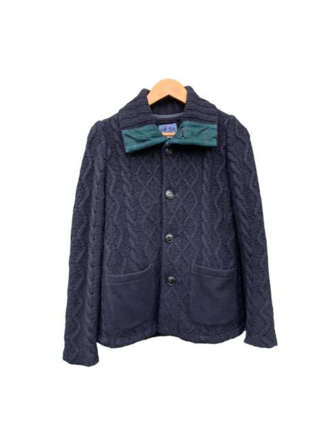 Blue Blue Japan Vintage Blue Blue Japan Pure Indigo Cable Knit Wool Jacket