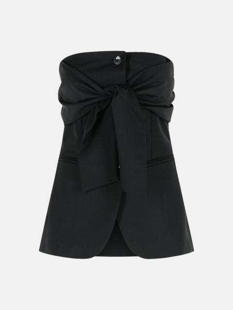 Max Mara 'VERUSKA' BLACK VIRGIN WOOL BUSTIER TOP