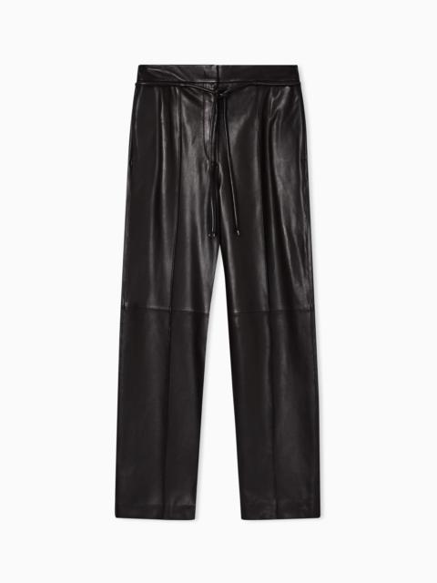 EMPORIO ARMANI ASV GLOVE-QUALITY LAMBSKIN NAPPA LEATHER TROUSERS
