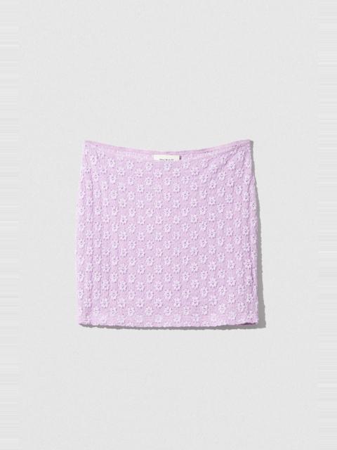 BY FAR RUBI MINI SKIRT LILAC FLORAL LACE