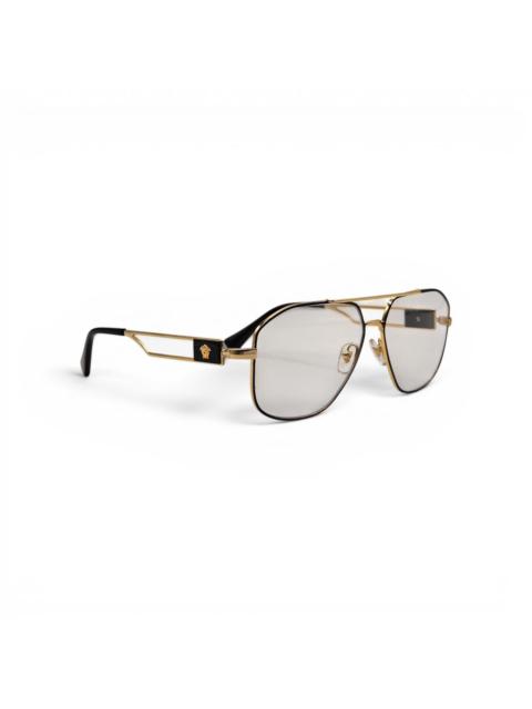 VERSACE VE1287 1443 Gold Black Medusa Aviator Eyeglasses - NWOB