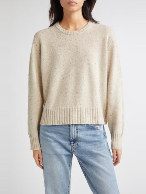 Johnstons of Elgin Johnstons of Elgin Relaxed Fit Cashmere Donegal Sweater in Cream Dun Donegal at Nordstrom