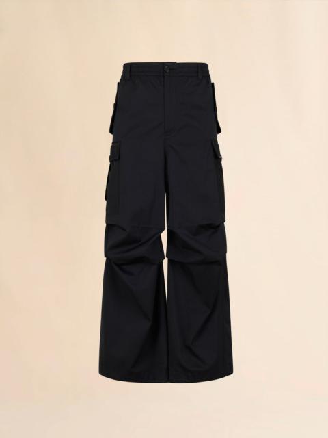 Marni BLACK WATER-REPELLENT TAFFETA CARGO PANTS